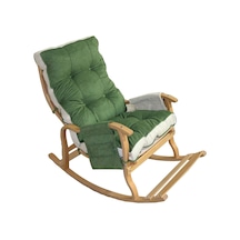 Mobildeco Sultan Lüx Yesıl Krem Ahşap Çift Renkli /cepli Sallanan Ceviz