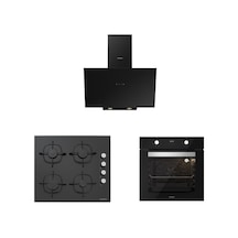 Silverline BO6502B02 - CS5335B02 - 3481 Flam 60 Siyah Ankastre Set