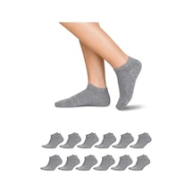 Asden Bambu Kadın Patik Çorap 12'li Paket, Dikişsiz, Soft Yıkamalı 35-40 gri