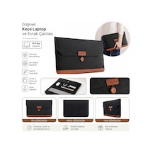 15.6 İnç Düğmeli Keçe Laptop Ve Evrak Çantası, Notebook Bilgisayar Ve Dosya Taşıma Çantası