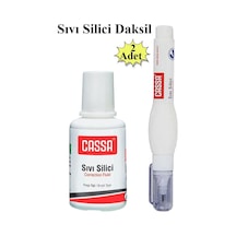 Sıvı Silici Daksil Ve Kalem Daksil 2 Adet Cassa Fırçalı Sıvı Düzeltici Daksil Yazı Düzeltici Okul Ofis Büro Fırça Uçlu
