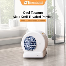 Ubpet C10 Pro Uyumlu Kedi Tuvaleti Perdesi Kum Dağılım Önleyici Mıknatıslı Giriş, Premium Kumaş, Lacivert