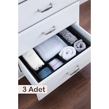 3 Adet 7 Bölmeli Çekmece İçi Düzenleyici Organizer Siyah