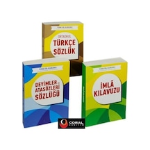 T.D.K. Uyumlu Ortaokul Türkçe Sözlük Deyimler ve Atasözleri Sözlüğü İmla Klavuzu Seti  - 3 Kitap Takım - Coral Dağıtım