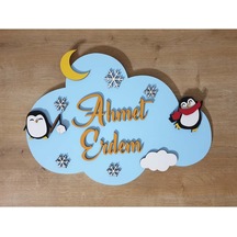 Hdrlazerdizayn Ahşap Bulut Kapı-Duvar Süsü Ve Led Lamba Çok Renkli