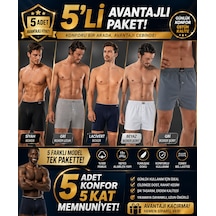 Erdem Erkek Karışık 5 Adet Penye Boxer- 1400 Siyah