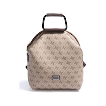 Silver Polo Sp771 Kadın Sırt Çantası Monogram Koyu Bej-kahve