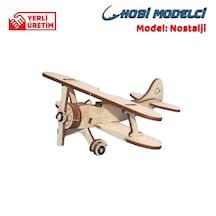 Model Uçak - Maket Uçak - Ahşap Uçak - 3d Puzzle - Nostalji