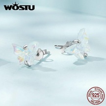 Wostu Otantik 925 Ayar Gümüş Narin Renkli Ilmek Reçine Küpe Kadınlar Takı Hediye İçin