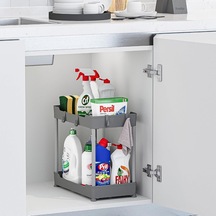 Gri 2 Katlı Düzenleyici Mutfak Ve Banyo Rafı Diğer