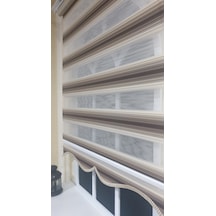 Zebra Stor Plise Renk Geçişli Kahve Etek Dilimli Stb 484