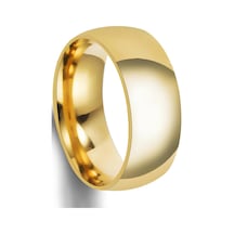 Unisex 8mm Geniş Bombeli Erkek Kadın Çelik Alyans Yüzük Cl19 Gold - 663876196 Gold