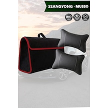 Ssangyong Musso Uyumlu Siyah Renk Bagaj Çantası Koltuk Yastığı Lüks Model