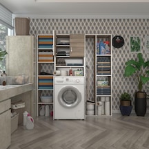 Kenzlife Çamaşır Makinesi Dolabı Hayzummega Crd 180 156 55 Banyo Kiler Çift Kapaklı Arkalıklı Çok Renkli