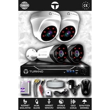 Turkno 4 Kameralı Galia 2 İç Kamera Set HDD'siz Full HD Gece Görüşlü Güvenlik Kamerası Sistemi
