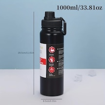 Willowhaven Siyah 1000ml 34oz 316 Paslanmaz Çelik Vakum Termos Sızdırmaz Termal Matara Siyah