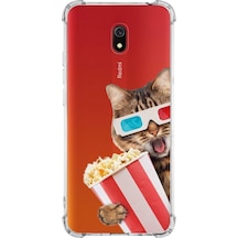 Xiaomi Redmi 8a Uyumlu Kedi 1 Baskılı Şeffaf Köşe Korumalı Antişok Kılıf