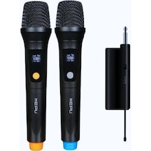 Hepu Hp-m001 Çift El Uhf Kablosuz Telsiz Mikrofon