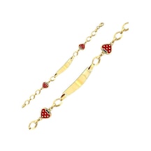 Çilekli Çocuk Künye Sarı Altın