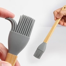 Silikon Spatula Ve Fırça Seti, 5 Parça, Karışık Renkli, Bambu Saplı 0