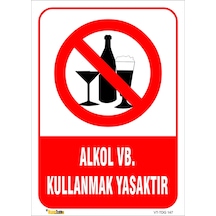 Alkol Kullanmak Yasaktır 15x21 Cm Galvaniz Saç 0,4 Mm