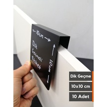 10 Adet Silinebilir Karatahta Siyah Etiket 10 x 10 CM Ahşap Raflar