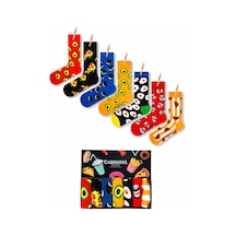 Carnaval Socks 7'li Carnaval Renkli Tasarım Çorap Set 1027 Renkli