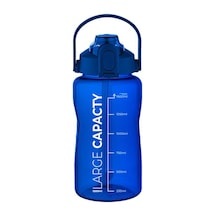 Suluk Sporcu Matarası 1.5 L Pipetli, Sızdırmaz,taşınabilir, Kilitli Kapak, Ölçü Göstergeli - Mavi Mavi