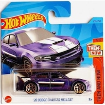 - '20 Dodge Charger Hellcat - O Zaman Ve Şimdi 7/10 - Hkj45 - Kısa Kart - Mor Metalik - Srt - Mattel 2023