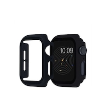 Ekılıf - Apple Uyumlu Watch 44mm - Kasa Ve Ekran Koruyucu Watch Gard 01 - Siyah