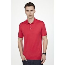 Tudors Erkek Slim Fit Dar Kesim Pamuklu Örme Triko Pembe Polo Yaka Tişört-27350-Pembe