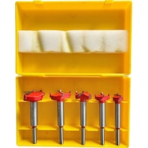5 Parça Menteşe Mumluk Açma Freze Matkap Uç Set 15 20 25 30 35 Mm