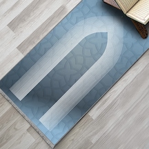 Evaşk Namazlık Dokuma Halı Kaymaz Muslumana Seccade 80 x 130 MAVİ EVAŞK606E66