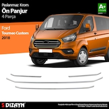 S-Dizayn Ford Tourneo Custom Krom Ön Panjur 4 Prç 2018 Üzeri