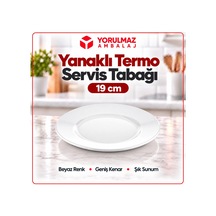 Termo 19 Cm Servis Yanaklı Kırılmaz Ve Şık Servis Tabağı Beyaz