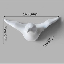 Sumedecor&Design Dekoratif Tekli Kuş Modern Duvar Askılık Ev Dekorasyon Kuş Duvar