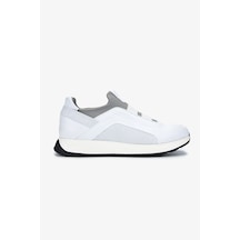 Valmenti Erkek Hakiki Deri Beyaz Sneakers & Spor Ayakkabı 383 Val-6094 Erk Ayk Y25 Beyaz Slvr Beyaz