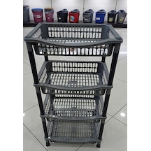 LeesHome 4 Katlı Gri Kare Plastik