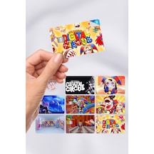 The Amazing Digital Circus Tadc Çizgi Dizi Kart Kaplama Yapışkanlı Folyo Sticker 8 Adet Çok Renkli