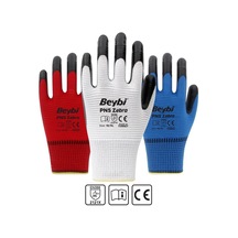 Beybi PN5 Zebra Polyester Örme Nitril Eldiven