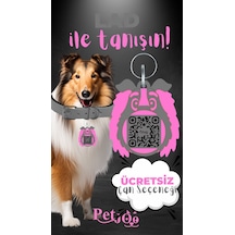 Petjoo 23.Lad Pembe-Gri Qr'lı Köpek Künyesi