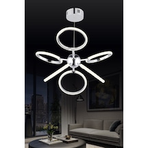 Ld 072 Model Krom 3 Renkli Salon Ve Oturma Odası İçin İdeal Alüminyum Avize, 65x70 Krom