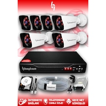 Bayicam 6 Kameralı Kare 6 Dış Kamera Set 500 GB HDD Full HD Gece Görüşlü Güvenlik Kamerası Sistemi