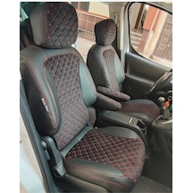 Peugeot Partner Tepee.2010. 2018 Arası Uyumlu Arka Sırt Arka Oturma 3 Parça Model Siyah