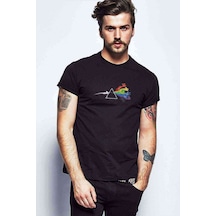 Pink Floyd Dark Side Of The Baskılı Siyah Erkek Tshirt (528889198)