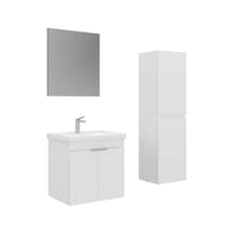Orka Desna 60 Cm Mat Beyaz Düz Aynalı Banyo Dolabı Takımı Ve Boy Dolabı Beyaz
