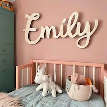 İsme Özel Çocuk ve Bebek Odası Duvar Kapı İsimlik 50 CM Açık Kahverengi