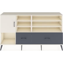 Arges Konsol 8 Raflı 2 Çekmeceli Tek Kapaklı 176x30x99 Aytaşı-aytaşı/antrasit Aytası/antrasıt - Aytası