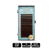 Ocean 0.07d Dramatik Kıvrım Brown Mix Soft Eyelash Doğal İpek Kirpik 16'lı