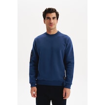 AR-MA Arma Erkek Regular Fit Basic 3 İplik Şardonlu Bisiklet Yaka Sweatshirt Pamuk Polyester Karışımlı K30124603302 İndigo-i1